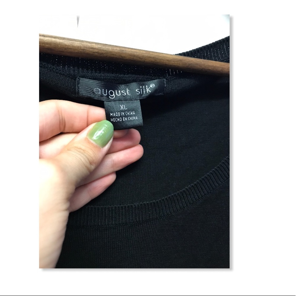 August Silk | Black Sleeveless Lightweight Blouse • - Picture 7 of 7